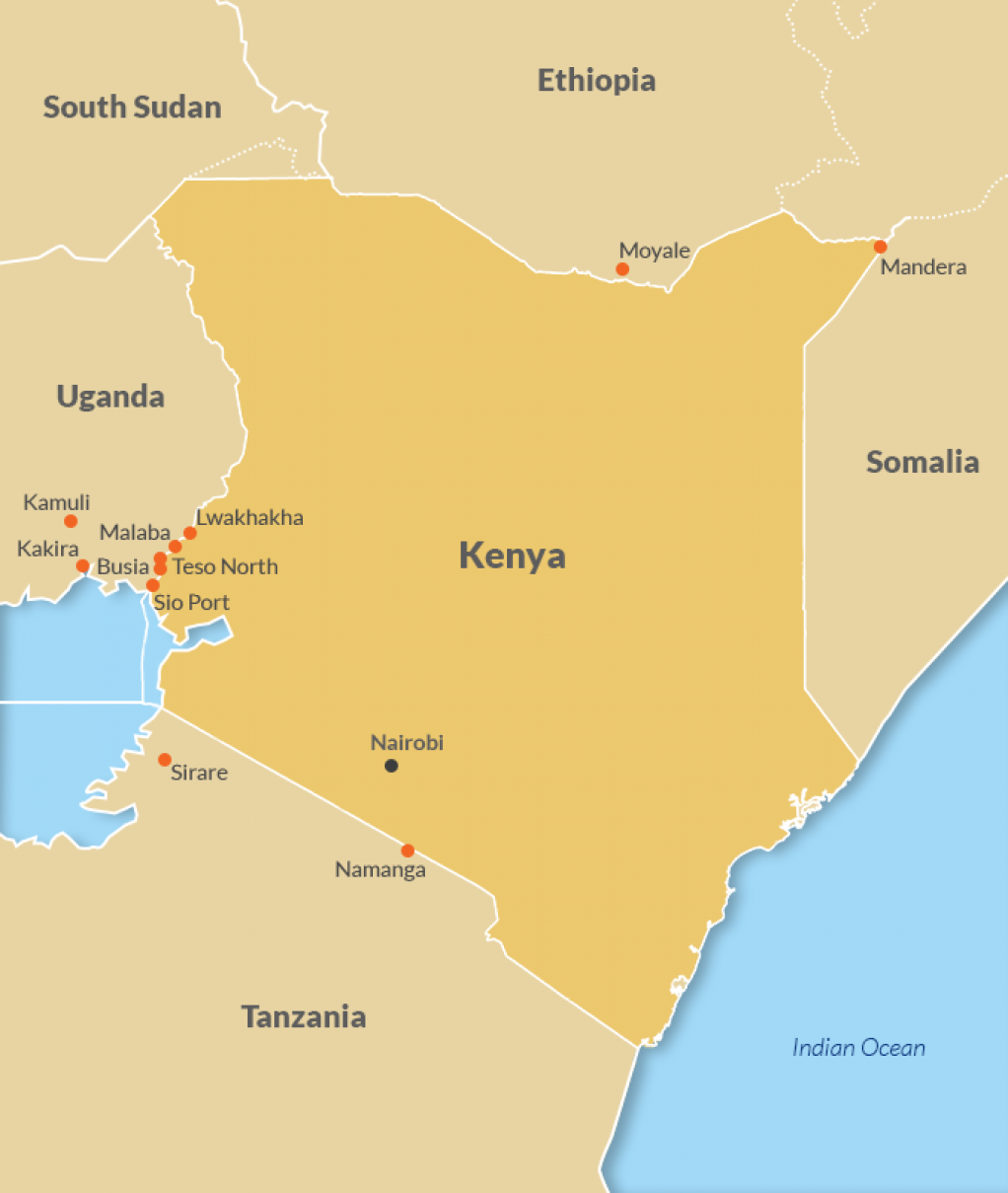 Was sind die Nachbarländer von Kenia?